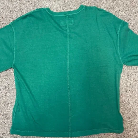 WE THE FREE PEOPLE THE PERFECT OVERSIZED TEE TOP TACKLE GREEN NEW S/M - Picture 8 of 9